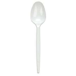 White Plastic Spoons - 20pcs